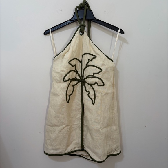 Farm Rio Coconut Halter Linen Mini Dress - Picture 8 of 11